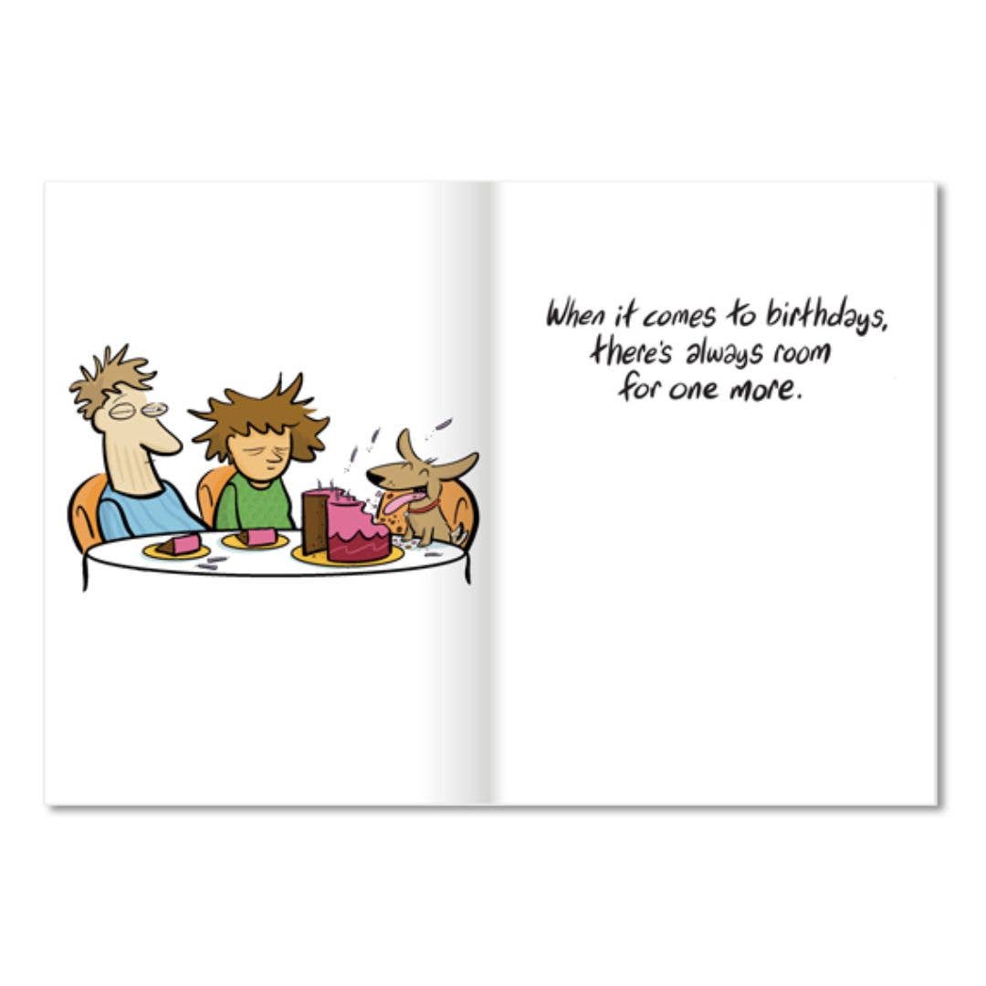 Sleeps With A Dog - Unique Birthday Card