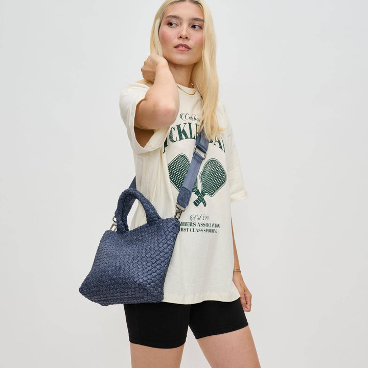 Sky's The Limit - Small Woven Neoprene Crossbody: Sand Black