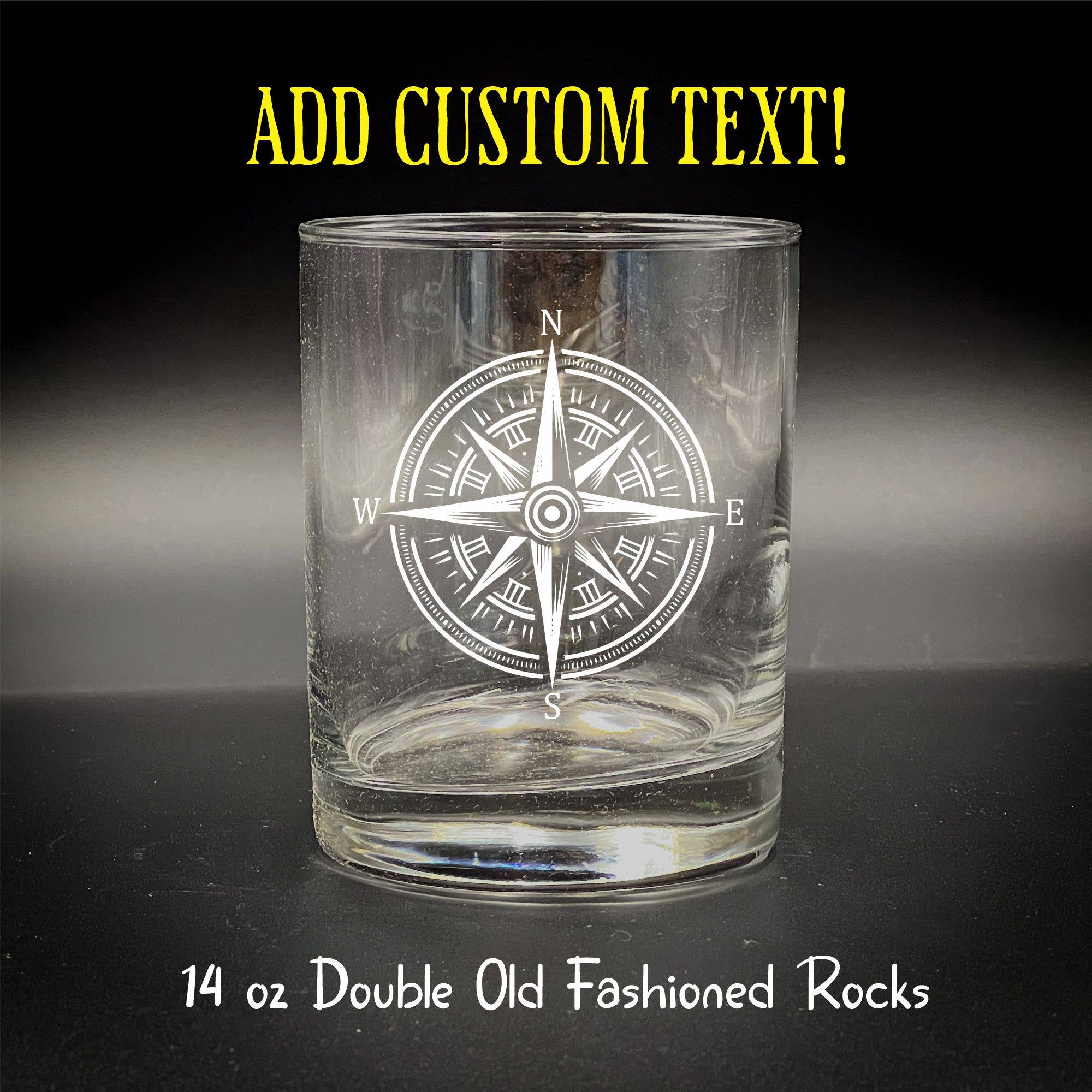 Compass 14 oz Double Old Fashioned: No Custom text