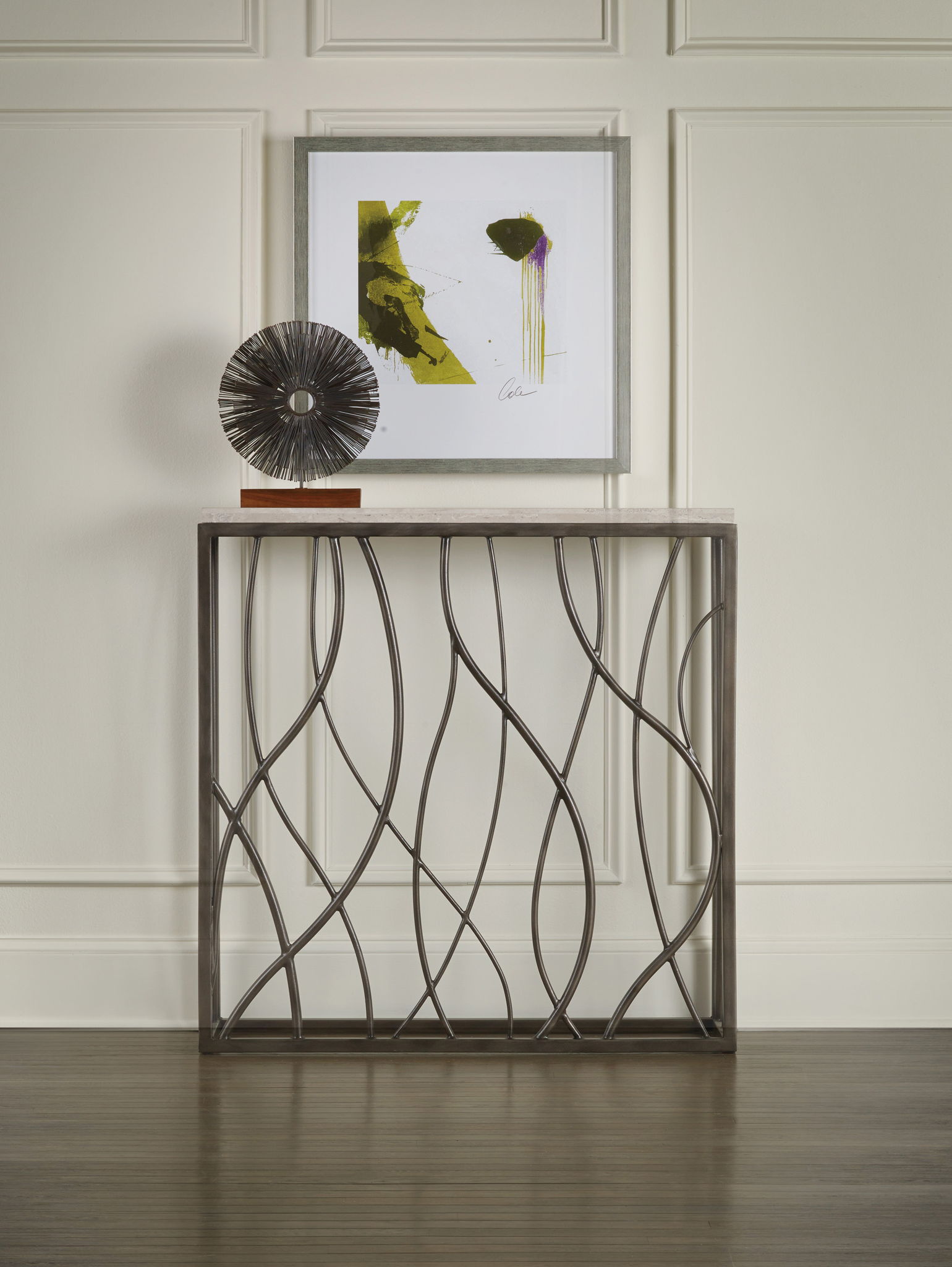 Melange - Thin Metal Console - Dark Gray