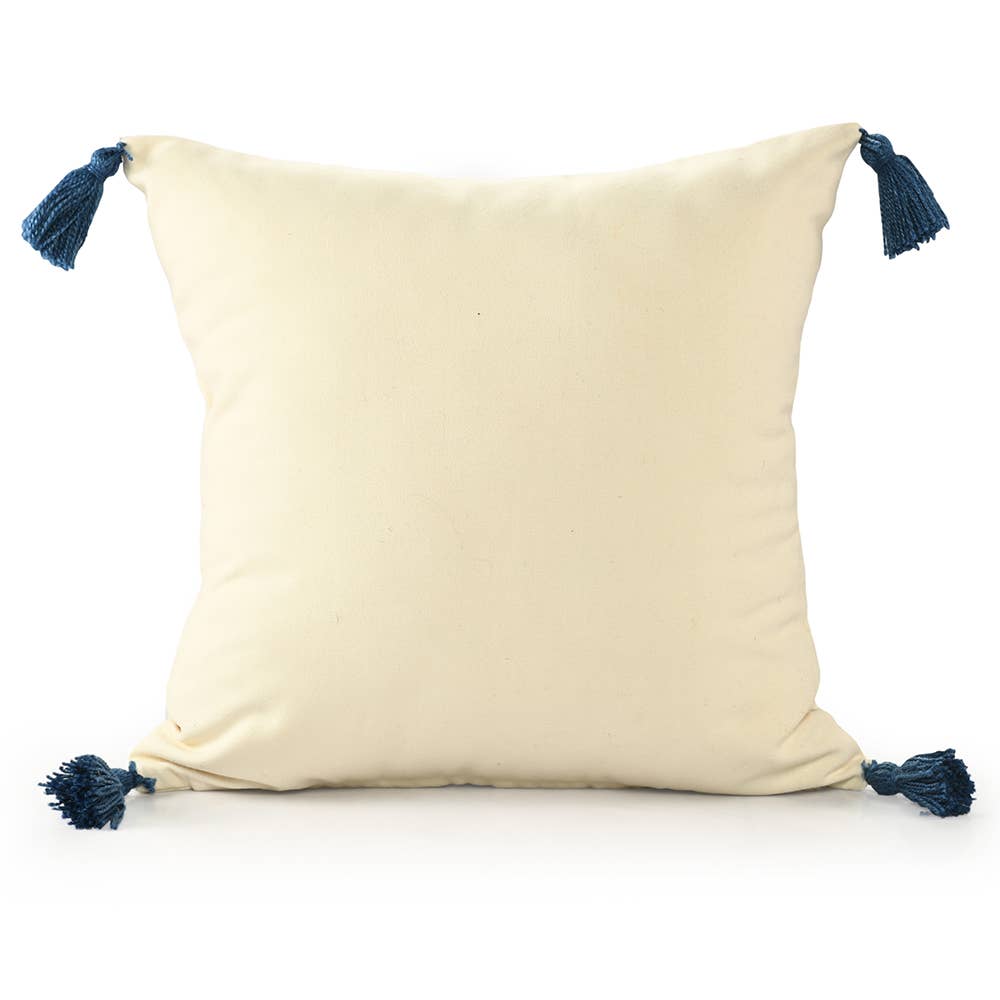 Sancia Coastal Polyester Throw Pillow, 20" x 20", Denim Blue