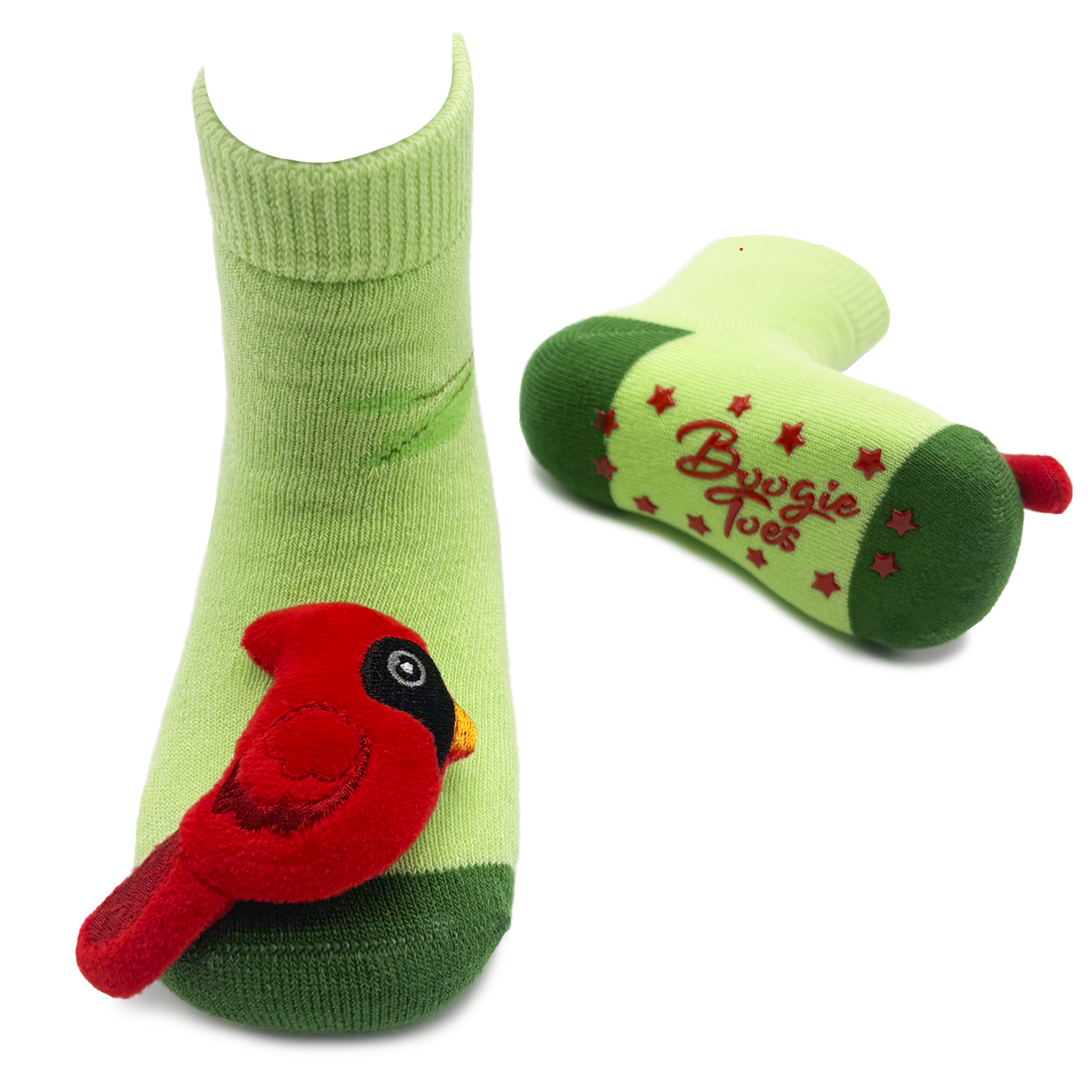 Red Cardinal Boogie Toes Rattle Socks: 1 - 2 Y