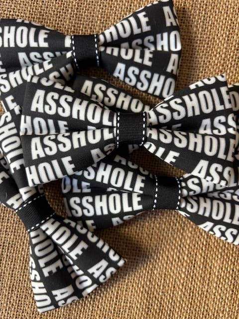 Asshole Black & White Bow Tie Standard Size