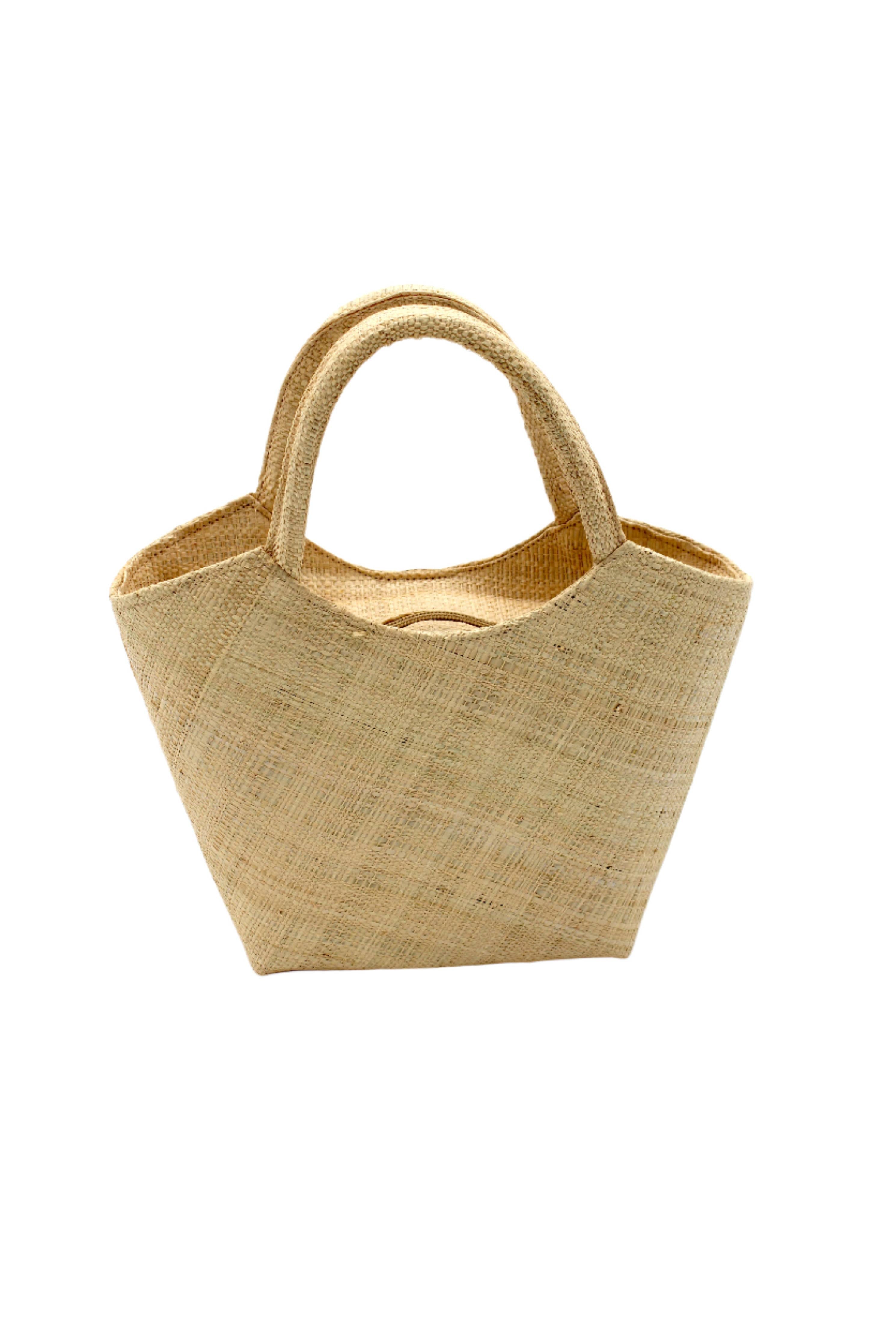 Little Betty Mini Straw Purse Zippered Handbag: Black