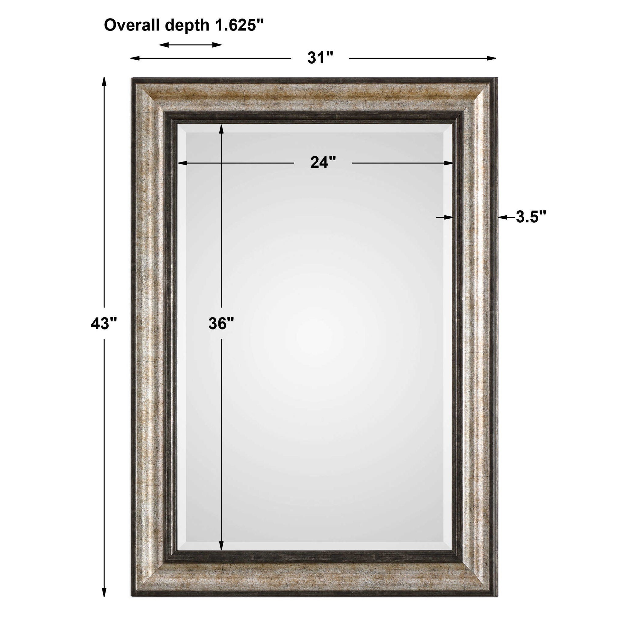 Shefford - Mirror - Antiqued Silver