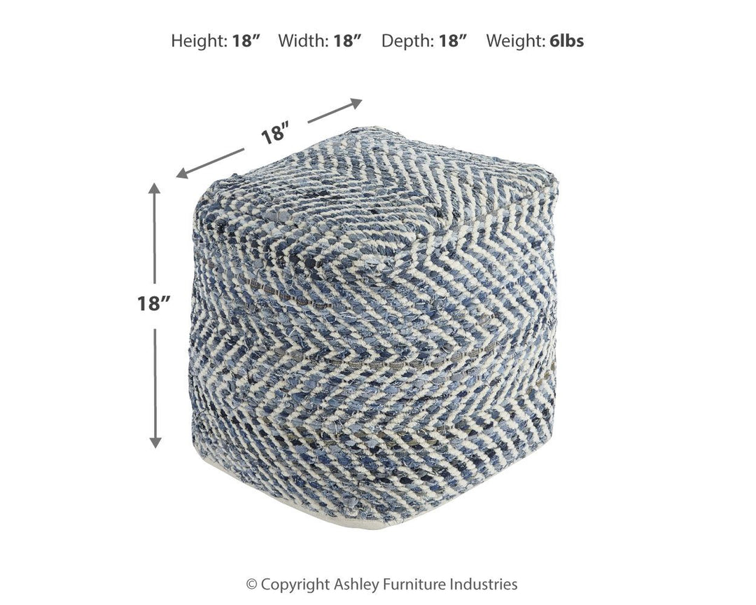 Chevron - Blue - Pouf