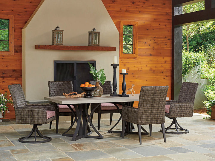 Cypress Point Ocean Terrace - Dining Table W/Weatherstone Top - Dark Brown