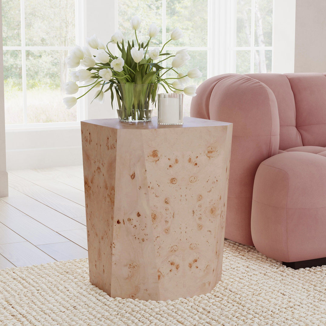 Avena - Burl Wood Square End Table - Natural