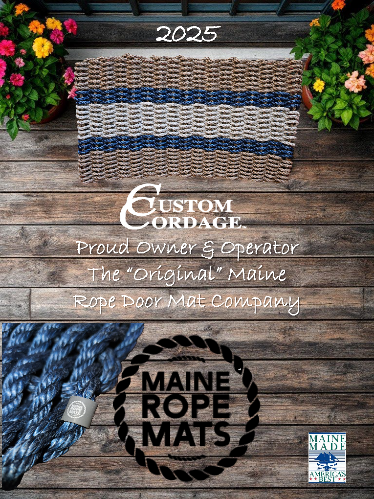 968 The "Original" Handcrafted Woven Maine Lobster Rope Commemorative Flag: Small 18" x 30" / Thin Blue Line #887
