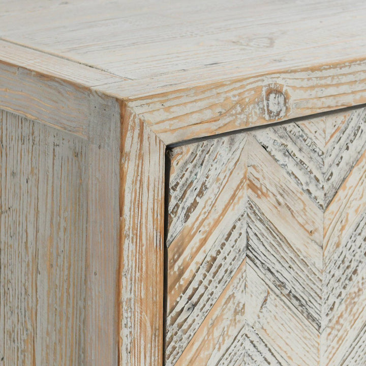 Sienna - Reclaimed Pine 4 Doors Cabinet - Beige