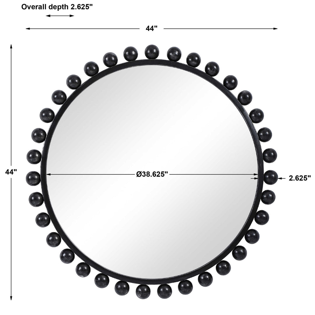 Cyra - Round Mirror - Black