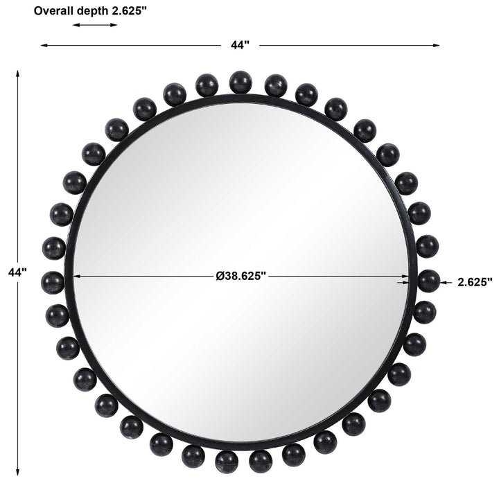 Cyra - Round Mirror - Black