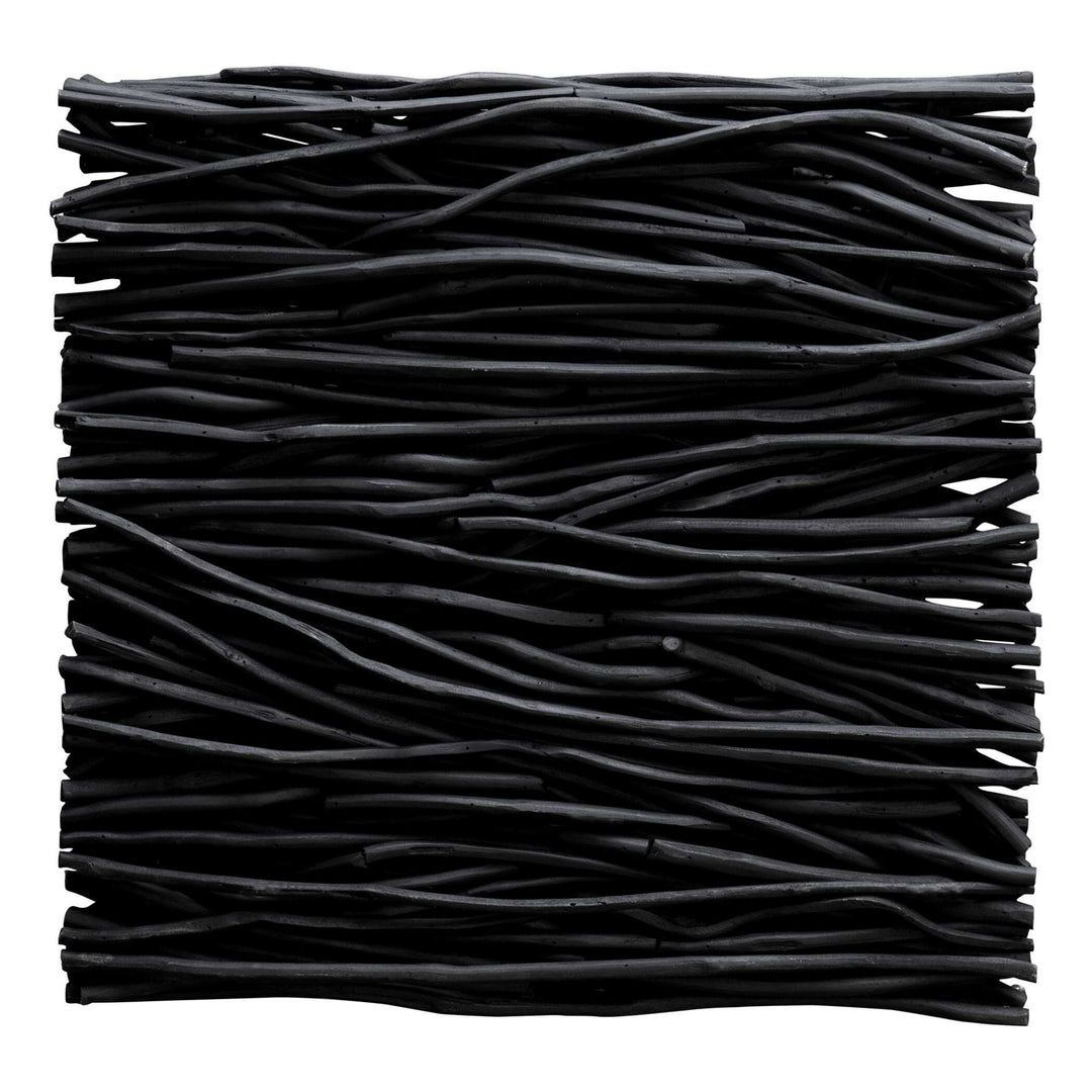 Gathered Teak - Square Wood Wall Decor - Black