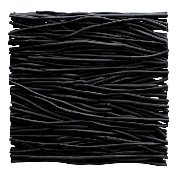 Gathered Teak - Square Wood Wall Decor - Black