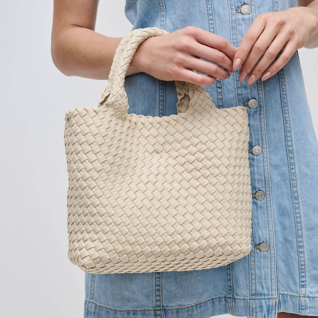 Sky's The Limit - Small Woven Neoprene Crossbody: Sand Black