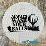 Wash your Balls Golf Leather Iron-On Patch