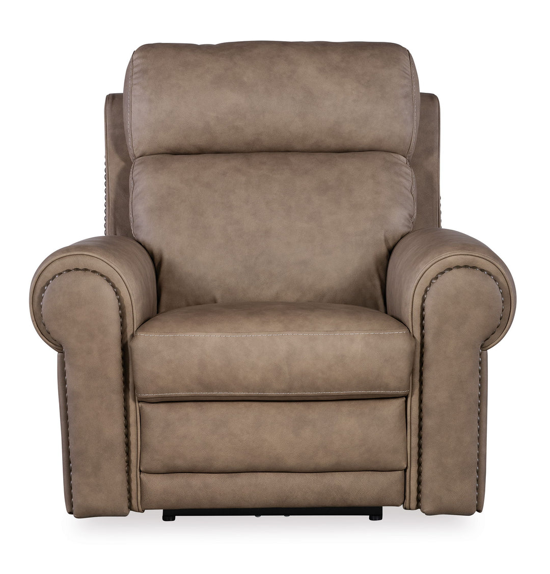 SS - Duncan Power Recliner With Power Headrest & Lumbar - Light Brown