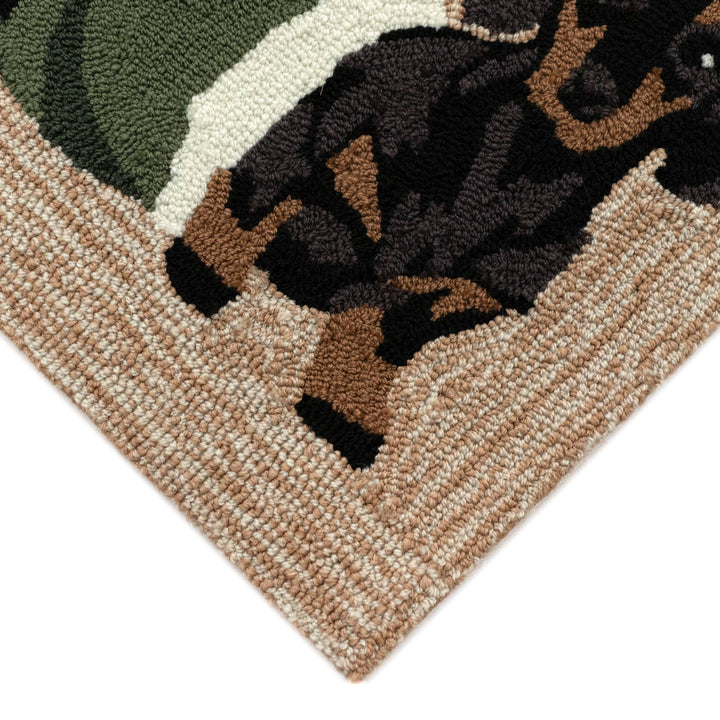 Frontporch Dachsund Greeting Indoor/Outdoor Rug: Neutral / Polyester; Acrylic / 1'8" x 2'6"