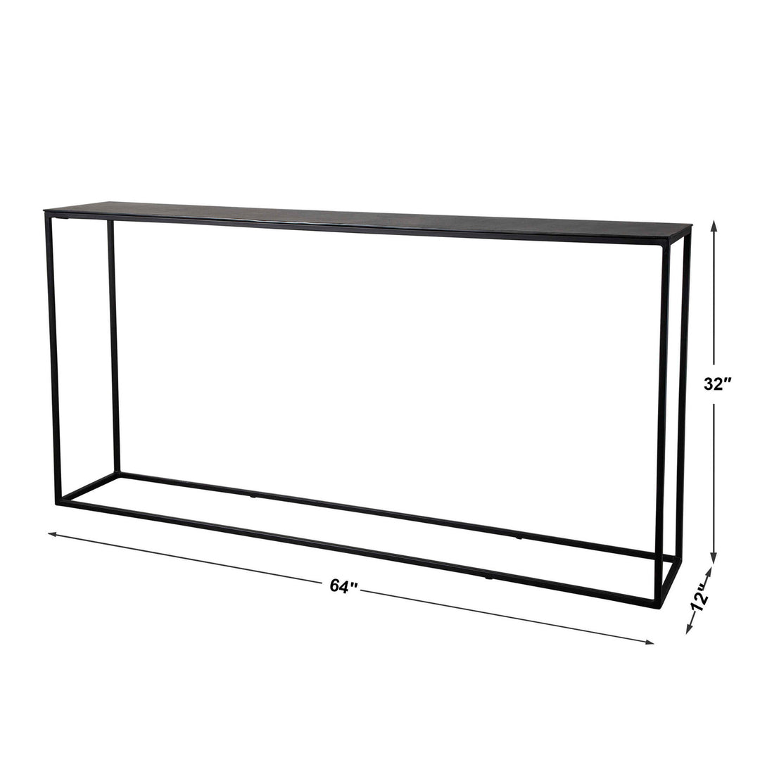 Coreene - Large Industrial Console Table - Black