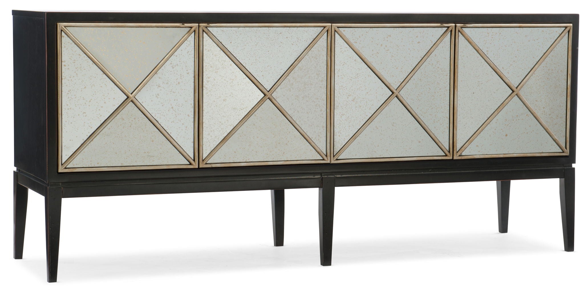 Melange - Jova Four-Door Credenza - Pearl Silver