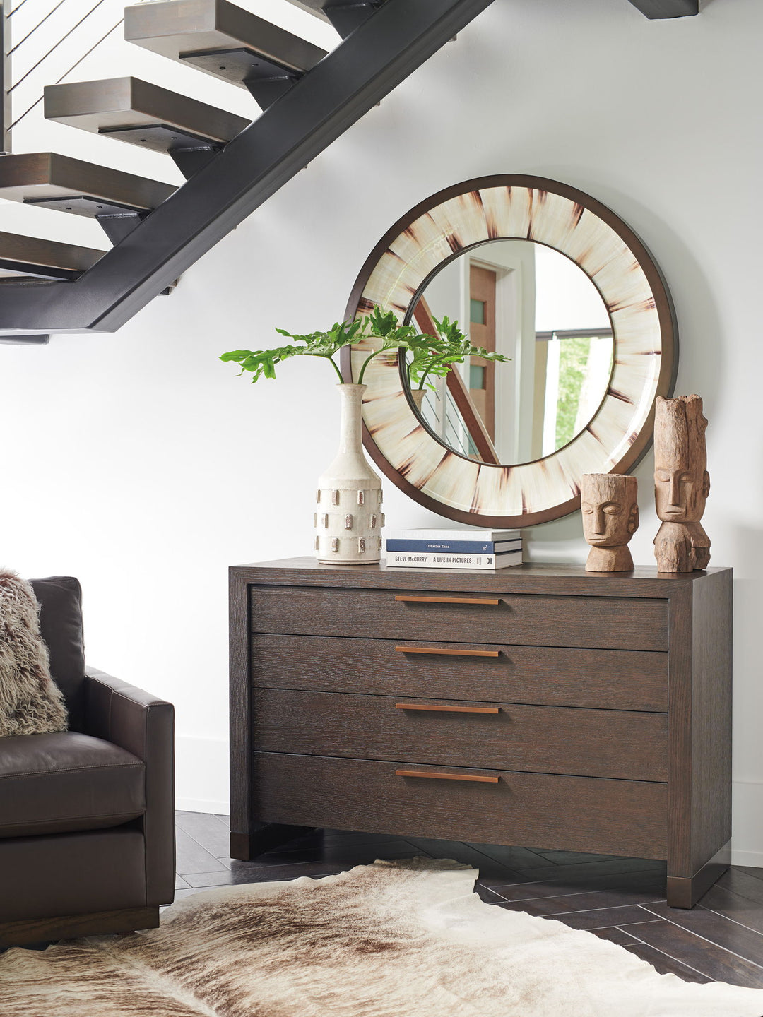 Park City - Academy Round Mirror - Beige