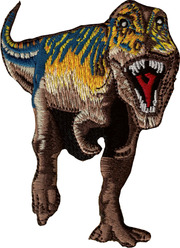 Patch - Dinosaur - Blue, Brown And Yellow T-Rex
