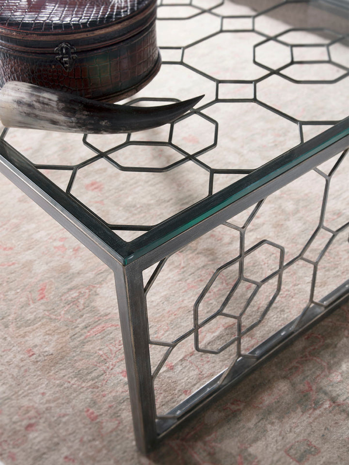 Metal Designs - Honeycomb Rectangular Cocktail Table - Black