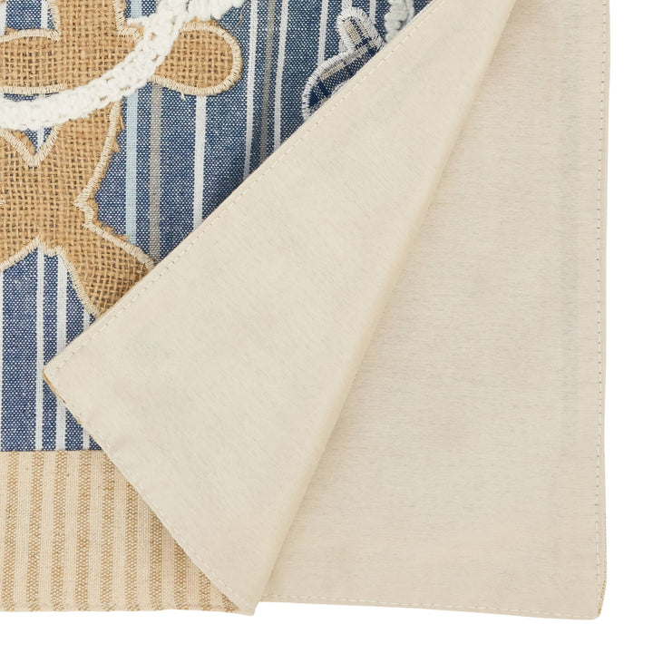 Helm and Anchor Runner: 14"x72" / Navy Blue