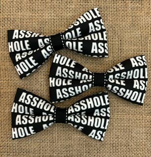 Asshole Black & White Bow Tie Standard Size