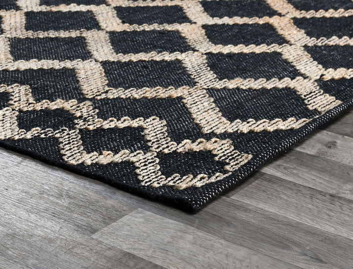 Pure Desert - 1' x 1' Gobi Rug - Black / Natural