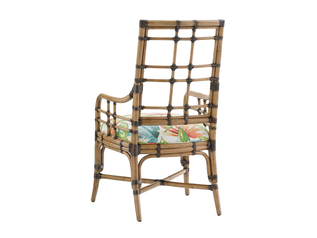 Twin Palms - Seaview Arm Chair - Light Brown / Green
