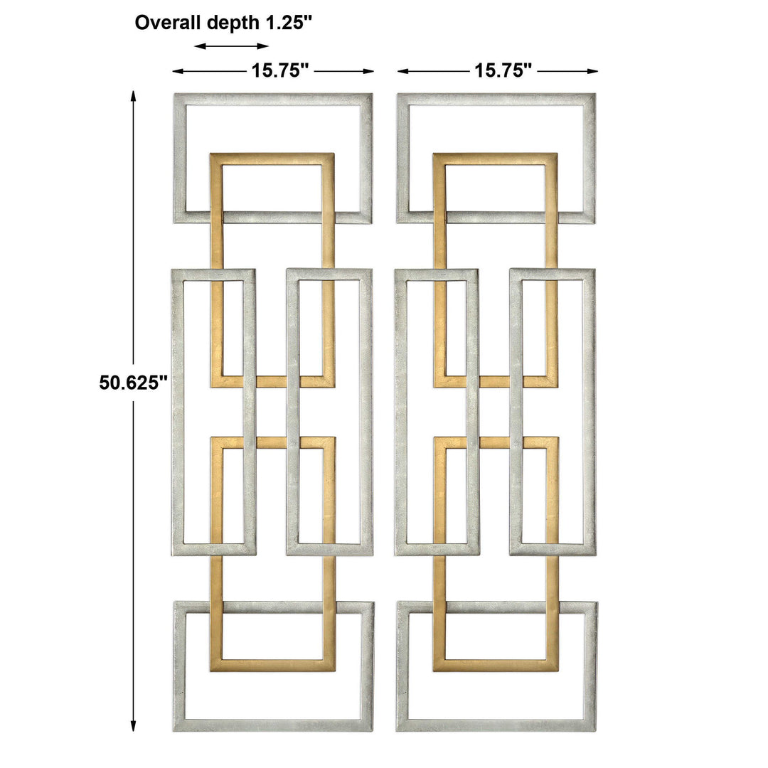 Aerin - Geometric Wall Art (Set of 2) - Gold