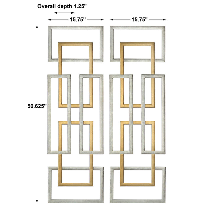 Aerin - Geometric Wall Art (Set of 2) - Gold