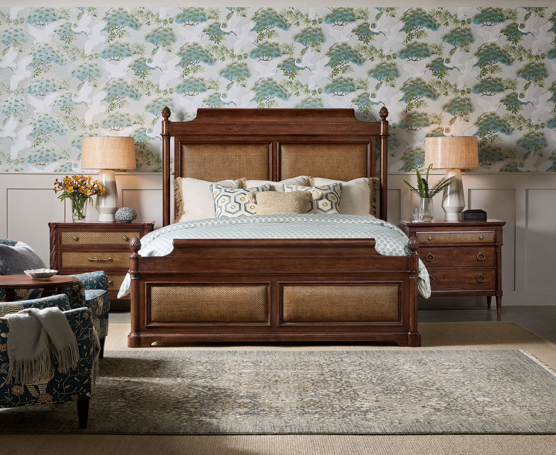 Charleston - Three-Drawer Metal Nightstand - Dark Brown