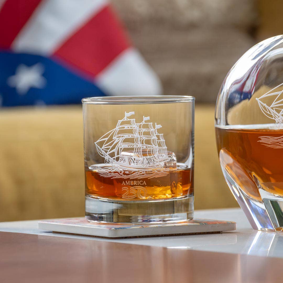 America250™ Tall Ship 10oz On the Rocks Whiskey Glass