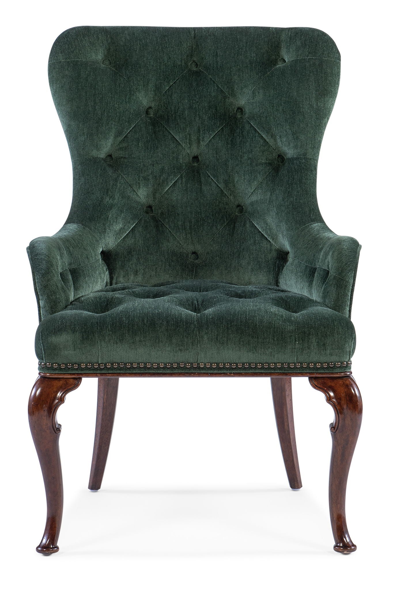 Charleston - Host Chair (Set of 2) - Green / Dark Brown