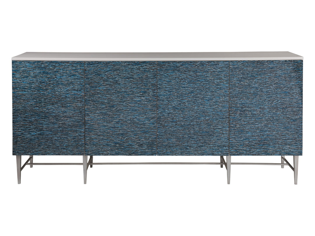 Signature Designs - Deepwater Media Console - White / Blue
