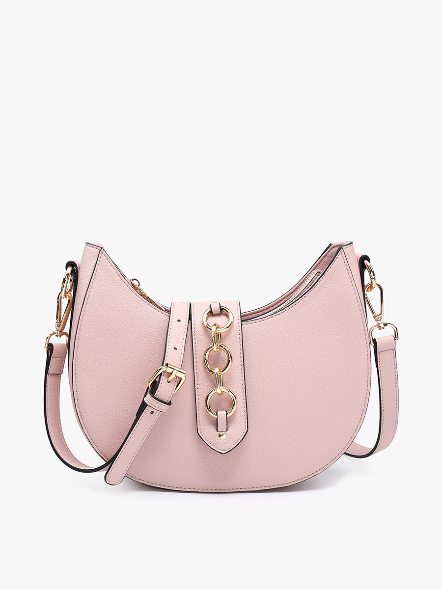 EH2450 Euphemia Half-Moon Crossbody w/ Metal Ring: Black