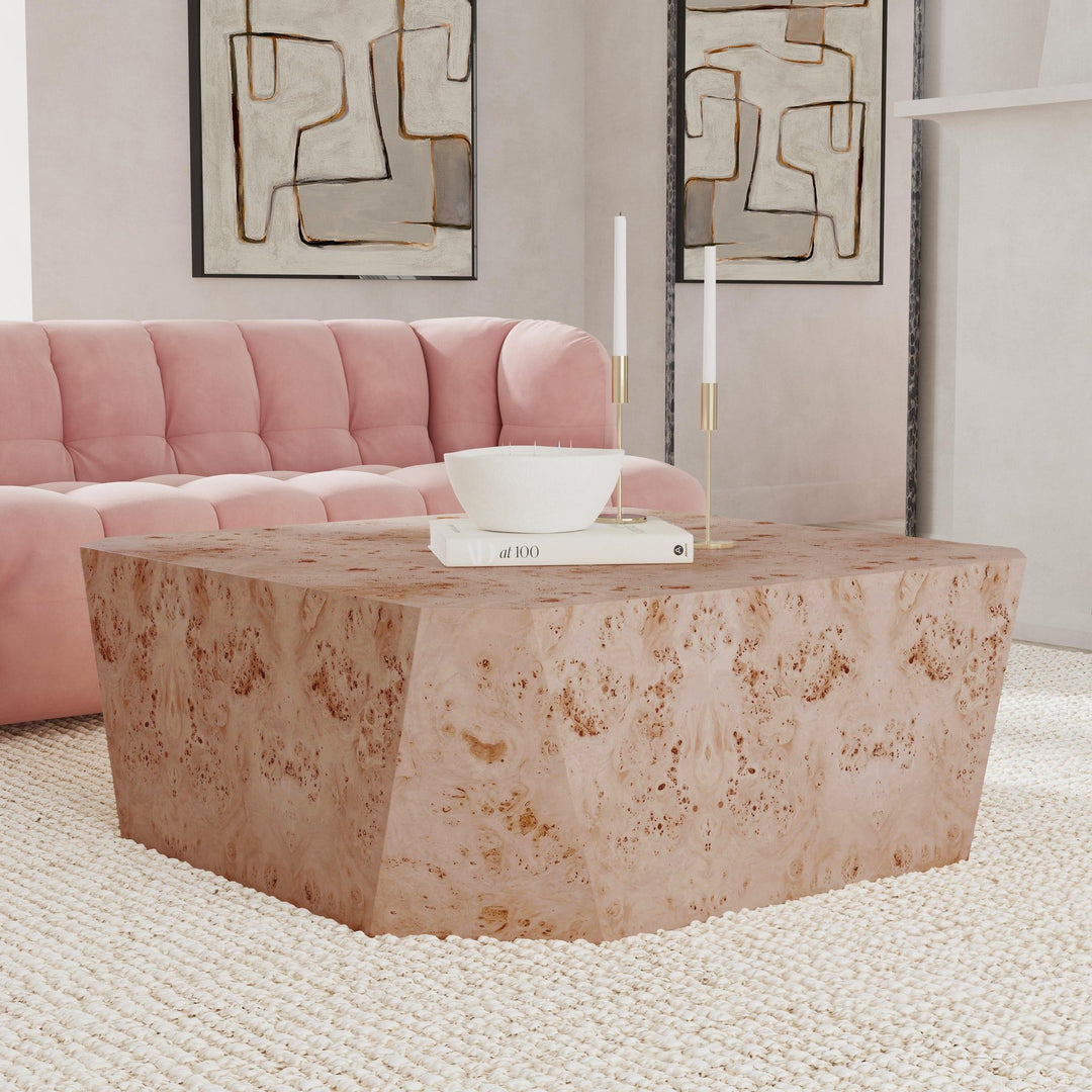 Avena - Burl Wood Square Coffee Table - Natural