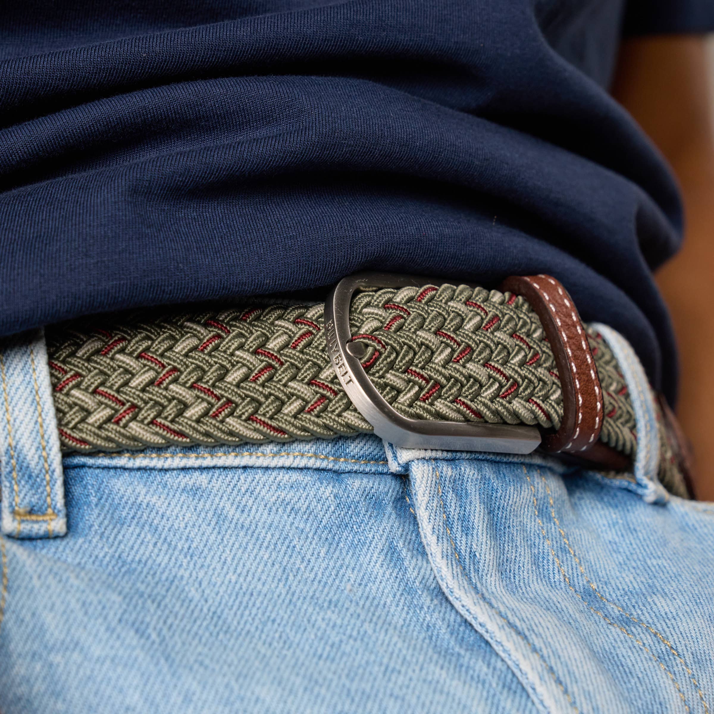 Multicolored elastic braided belt - Cancún