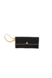 ChiChi Straw Clutch Wristlet Bag: Black