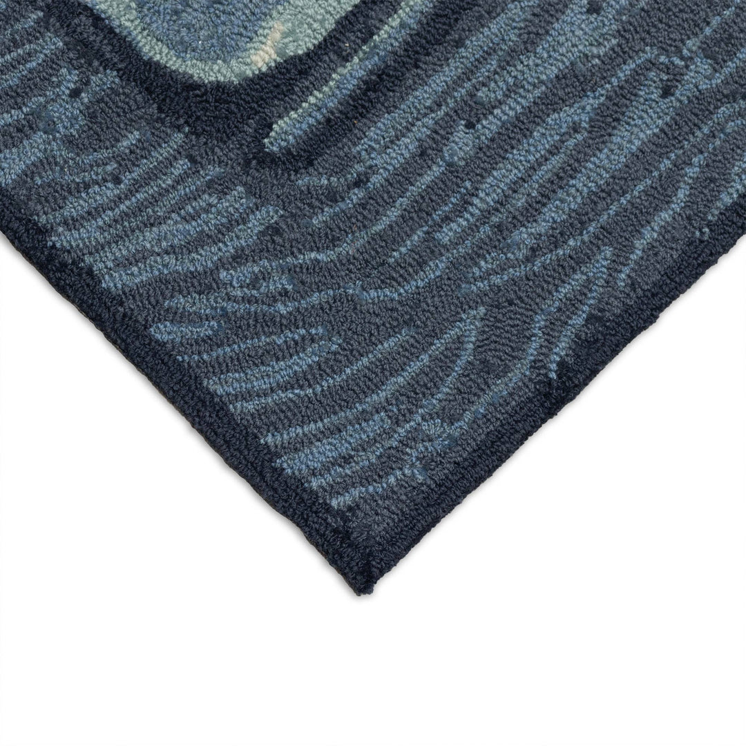 Frontporch Whale Indoor/Outdoor Mat Ocean: Ocean / Polyester; Acrylic / 2' x 3'