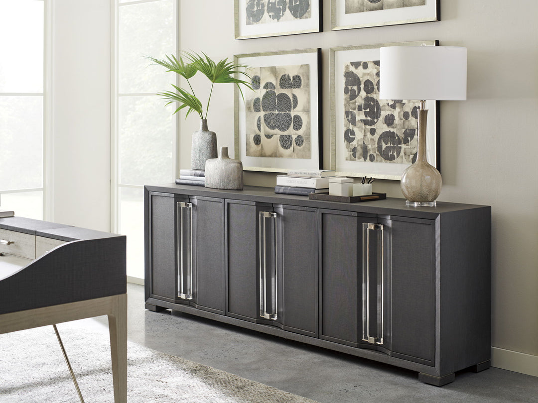 Studio Designs - Anthology Linen Long Media Console - Dark Gray