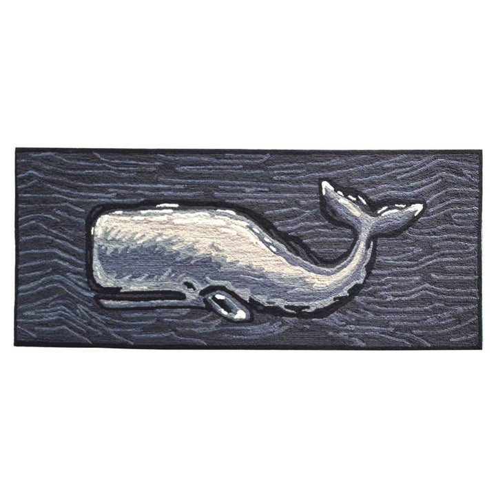 Frontporch Whale Indoor/Outdoor Mat Ocean: Ocean / Polyester; Acrylic / 2' x 3'