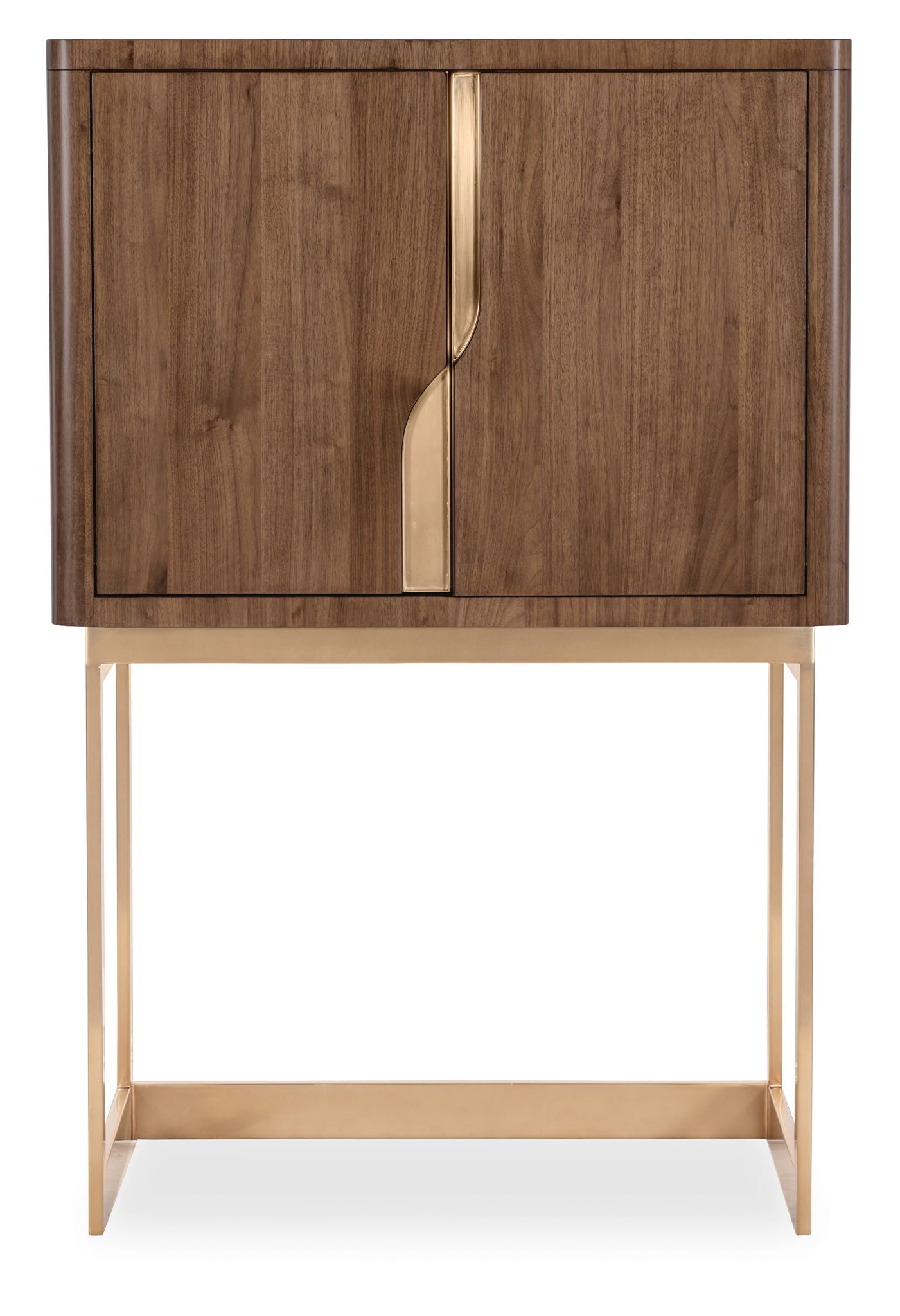 Eleana - Bar On Stand - Medium Wood / Gold