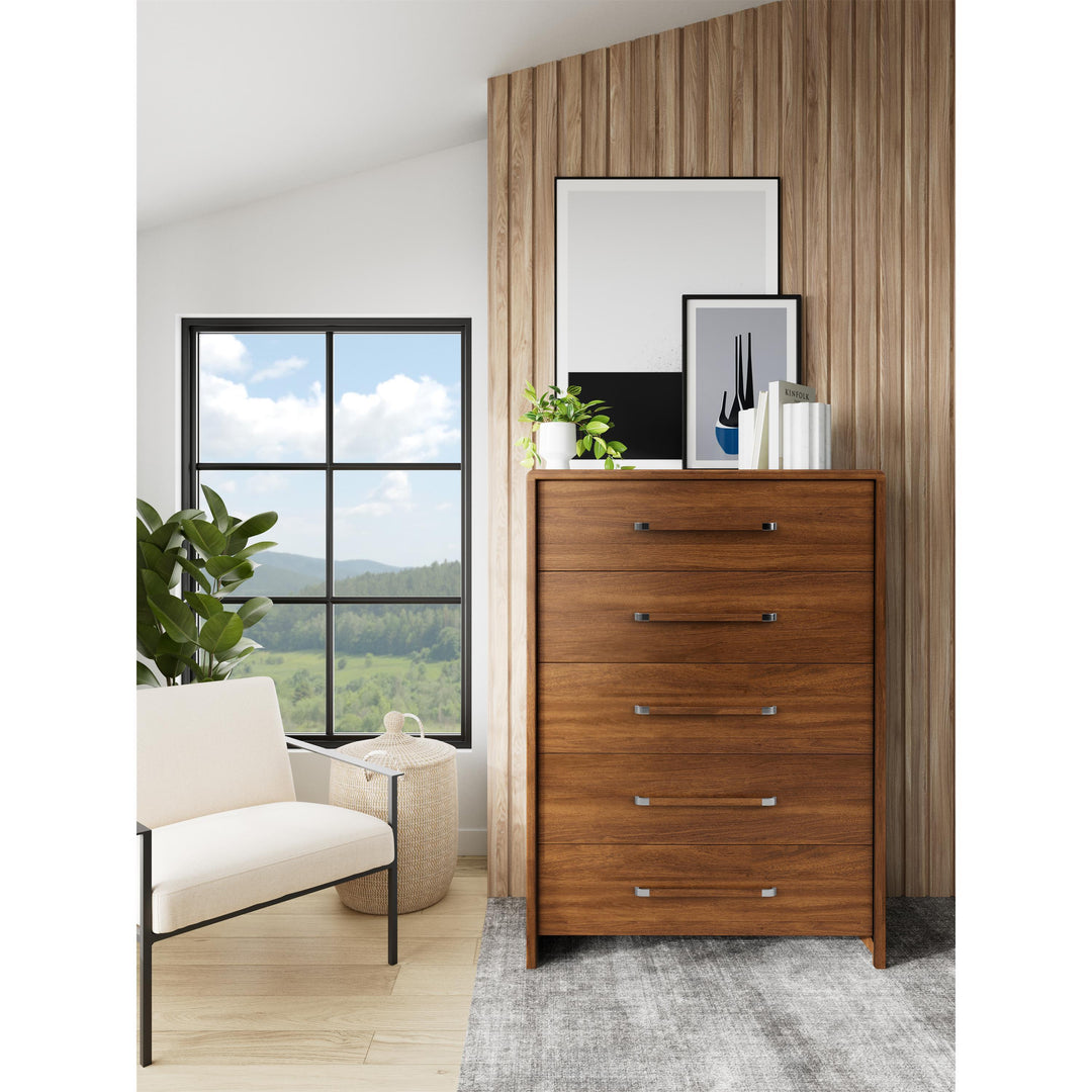Elsie - Five Drawer Chest - Dark Brown