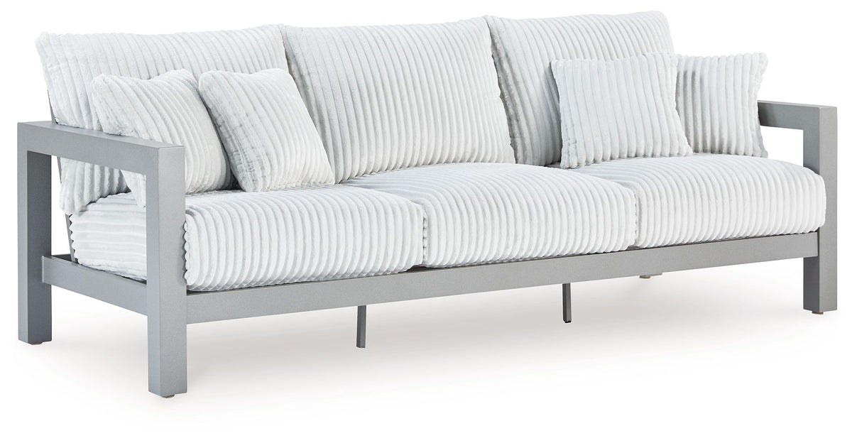 Hurley Park - 4 Pc. - Outdoor Sofa, 2 Lounge Chairs And Coffee Table - Gray