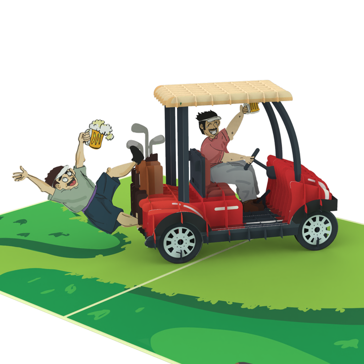 Drunk Golfers Inappropriate 3D Greeting Card