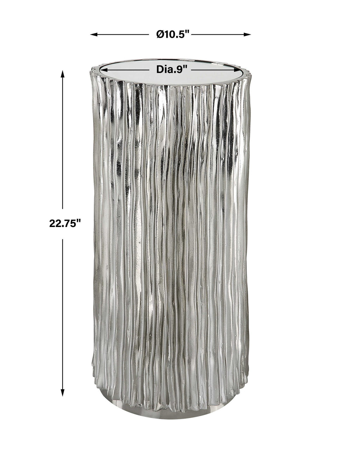 Echo - Modern Nickel Drink Table - Pearl Silver