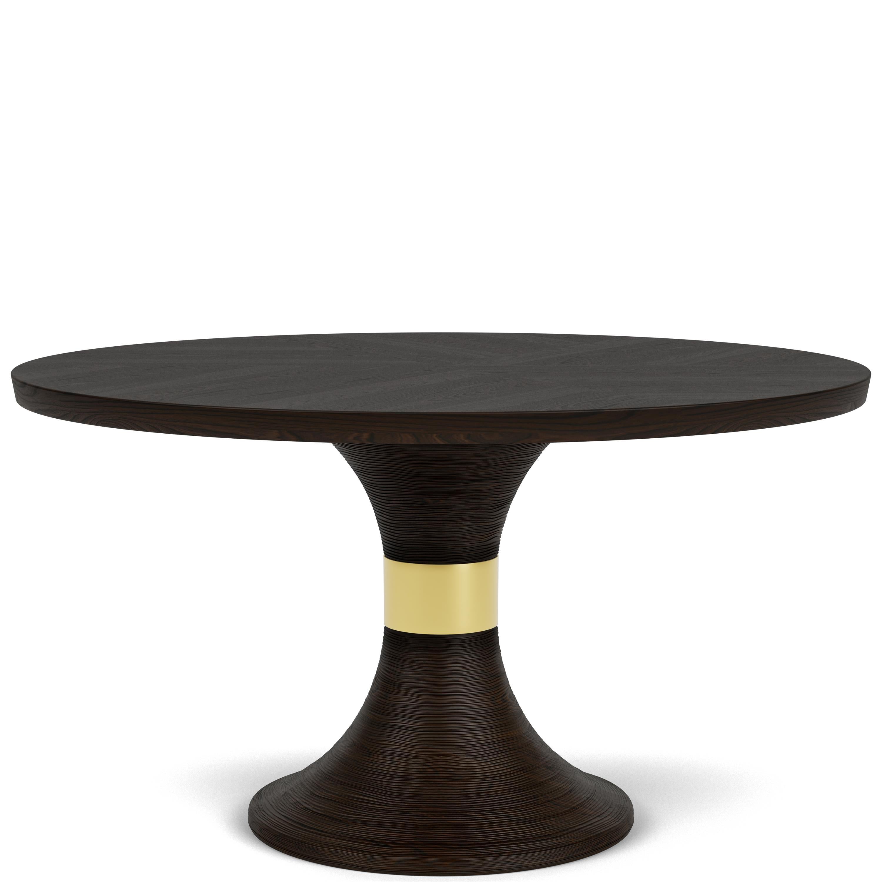 Lydia - Round Dining Table - Dark Brown
